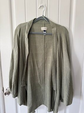 Target Olive Green Open-Front Lightweight Cardigan
